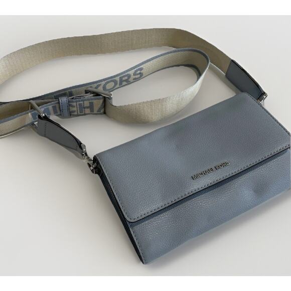 Michael Kors Handbags - Michael Kors Jet Set Crossbody Wallet Bag – Sky Blue – NWT – Leather